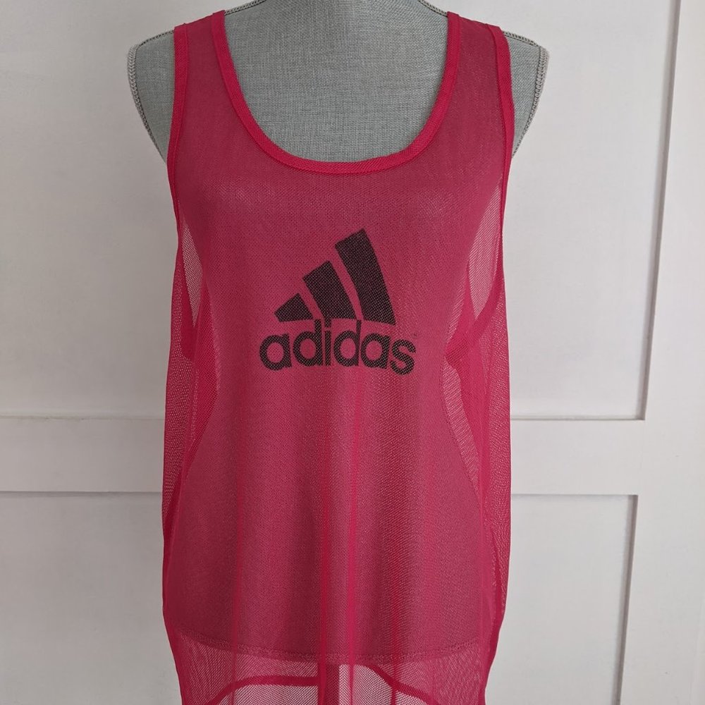 [Adidas] Mesh Jersey Racerback Tank - L